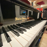Close up photo of piano in cutting room for Studio A as thumbnail.
