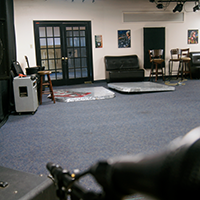 Shot by EMP's intern Kendra Lewis with her SONY DSC, the picture captures the view from the stage of the showcase room.