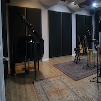 Cropped photo of EMP cutting room, Live room in studio A