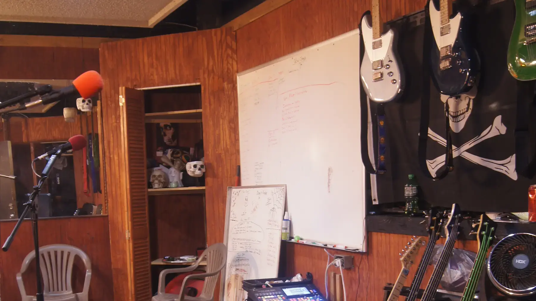 Furnished private monthly rehearsal room at EMP with guitars, microphones, and production gear
